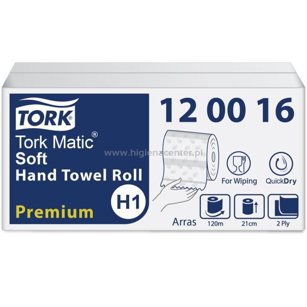 290016 Ręcznik TORK H1 Prem. MATIC Celuloza ekstra miękki ręcznik w roli biały 2w 120m 480o [Karton: 6 szt.] (120016)